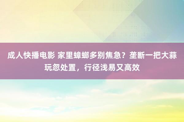 成人快播电影 家里蟑螂多别焦急？垄断一把大蒜玩忽处置，行径浅易又高效