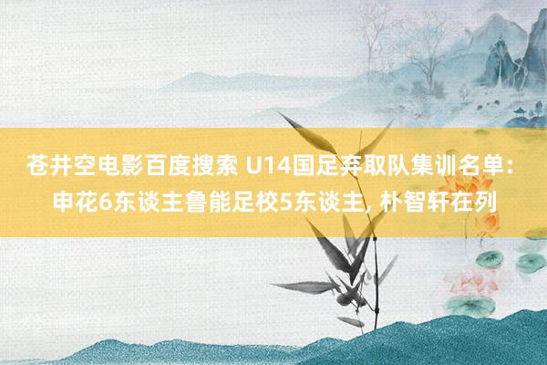 苍井空电影百度搜索 U14国足弃取队集训名单: 申花6东谈主鲁能足校5东谈主， 朴智轩在列