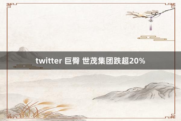 twitter 巨臀 世茂集团跌超20%