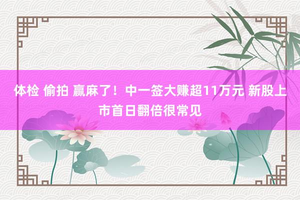 体检 偷拍 赢麻了！中一签大赚超11万元 新股上市首日翻倍很常见