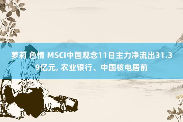 萝莉 色情 MSCI中国观念11日主力净流出31.39亿元， 农业银行、中国核电居前