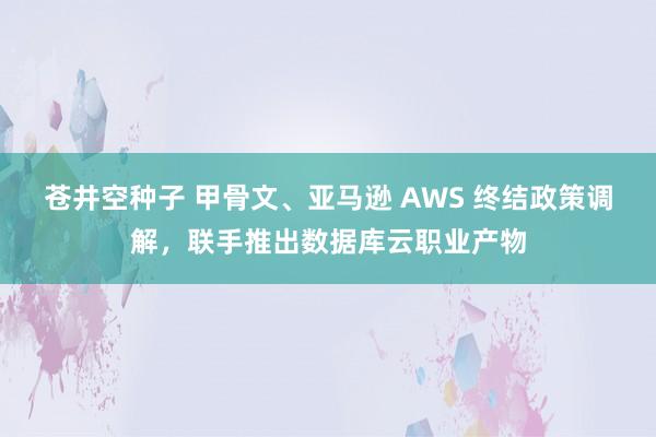 苍井空种子 甲骨文、亚马逊 AWS 终结政策调解，联手推出数据库云职业产物