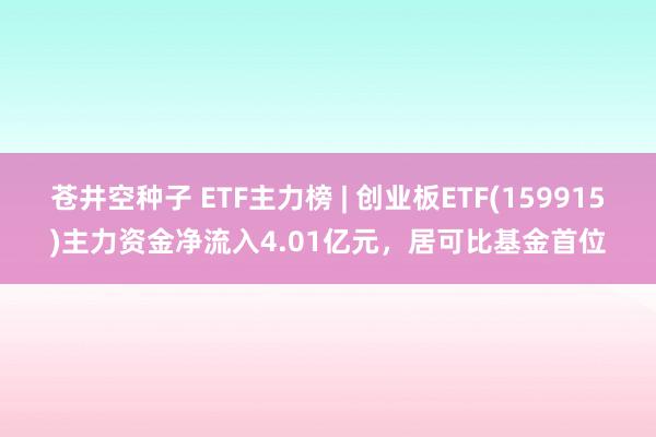 苍井空种子 ETF主力榜 | 创业板ETF(159915)主力资金净流入4.01亿元，居可比基金首位