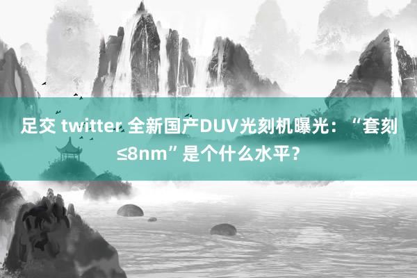 足交 twitter 全新国产DUV光刻机曝光：“套刻≤8nm”是个什么水平？