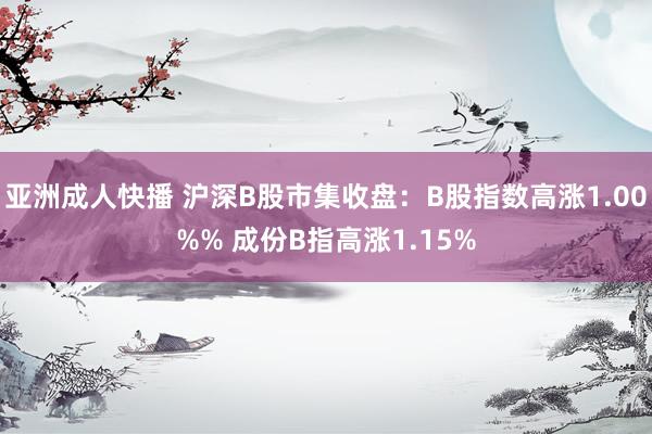 亚洲成人快播 沪深B股市集收盘：B股指数高涨1.00%% 成份B指高涨1.15%