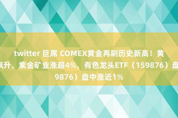 twitter 巨屌 COMEX黄金再刷历史新高！黄金股全线飙升，紫金矿业涨超4%，有色龙头ETF（159876）盘中涨近1%