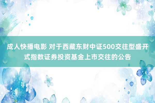 成人快播电影 对于西藏东财中证500交往型盛开式指数证券投资基金上市交往的公告