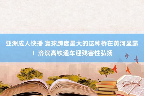 亚洲成人快播 寰球跨度最大的这种桥在黄河显露！济滨高铁通车迎残害性弘扬