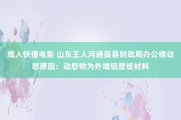 成人快播电影 山东王人河通报县财政局办公楼动怒原因：动怒物为外墙铝塑板材料