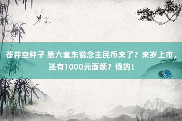 苍井空种子 第六套东说念主民币来了？来岁上市，还有1000元面额？假的！