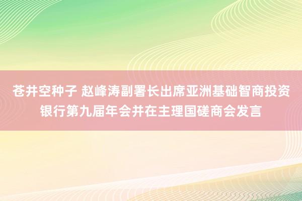 苍井空种子 赵峰涛副署长出席亚洲基础智商投资银行第九届年会并在主理国磋商会发言