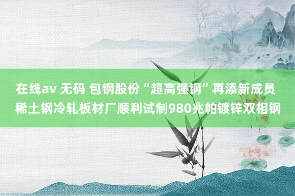 在线av 无码 包钢股份“超高强钢”再添新成员 稀土钢冷轧板材厂顺利试制980兆帕镀锌双相钢