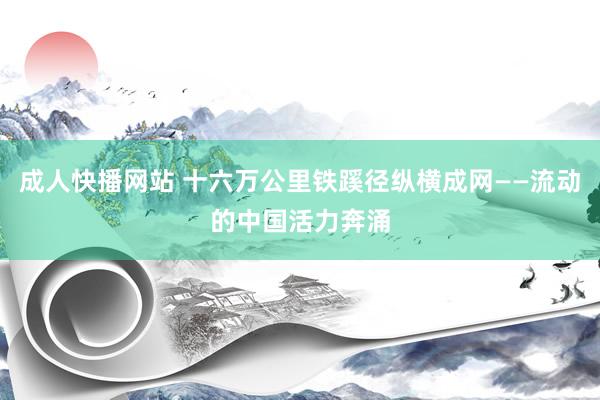 成人快播网站 十六万公里铁蹊径纵横成网——流动的中国活力奔涌