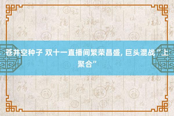 苍井空种子 双十一直播间繁荣昌盛, 巨头混战“上聚合”