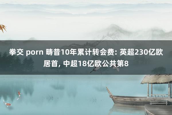 拳交 porn 畴昔10年累计转会费: 英超230亿欧居首, 中超18亿欧公共第8