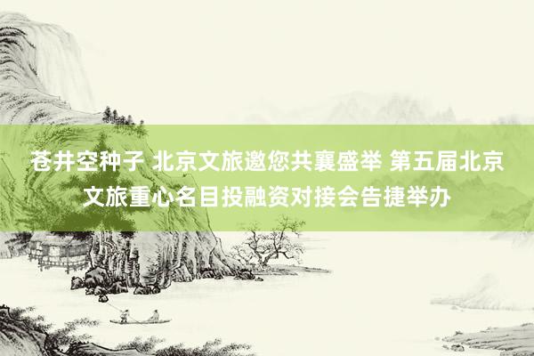 苍井空种子 北京文旅邀您共襄盛举 第五届北京文旅重心名目投融资对接会告捷举办