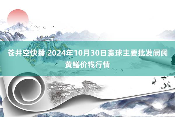 苍井空快播 2024年10月30日寰球主要批发阛阓黄鳝价钱行情