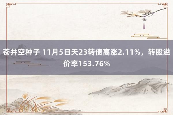 苍井空种子 11月5日天23转债高涨2.11%，转股溢价率153.76%