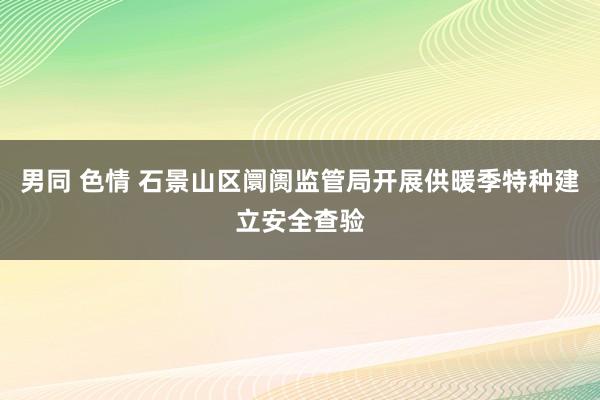 男同 色情 石景山区阛阓监管局开展供暖季特种建立安全查验