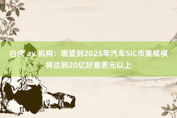 白虎 av 机构：瞻望到2025年汽车SiC市集规模将达到20亿好意思元以上