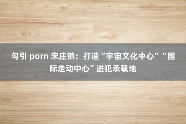 勾引 porn 宋庄镇：打造“宇宙文化中心”“国际走动中心”进犯承载地